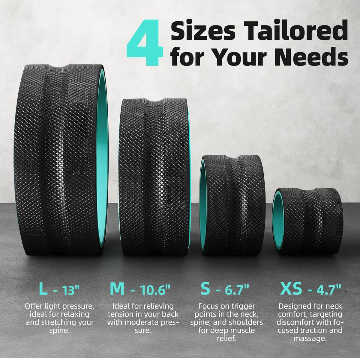 4-Piece Back Roller Wheel Set with Yoga Blocks