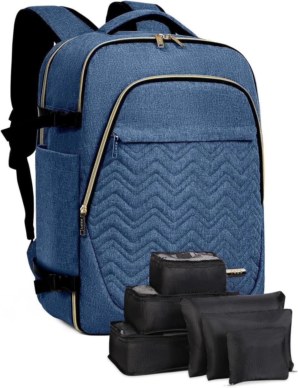 40L Airline-Approved Travel Backpack with 6 Packing Cubes and Laptop Compartment