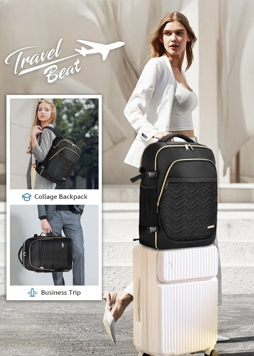 40L Airline-Approved Travel Backpack with 6 Packing Cubes and Laptop Compartment