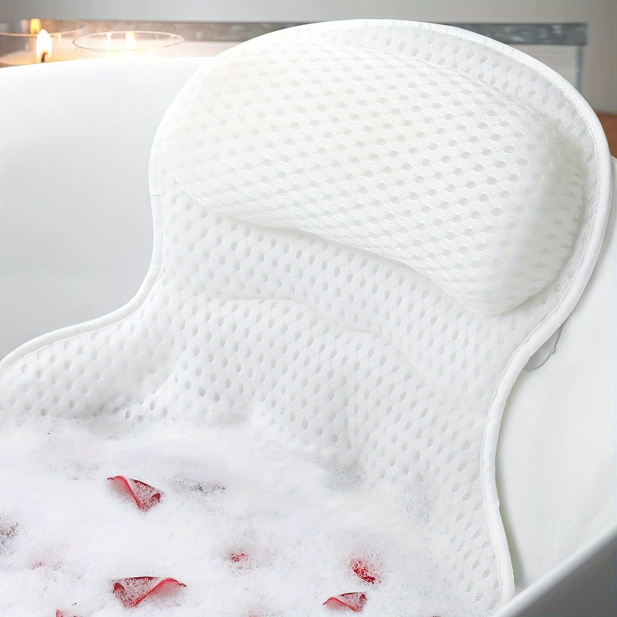 4D Deluxe Bath Pillow – Neck & Back Support for Relaxation