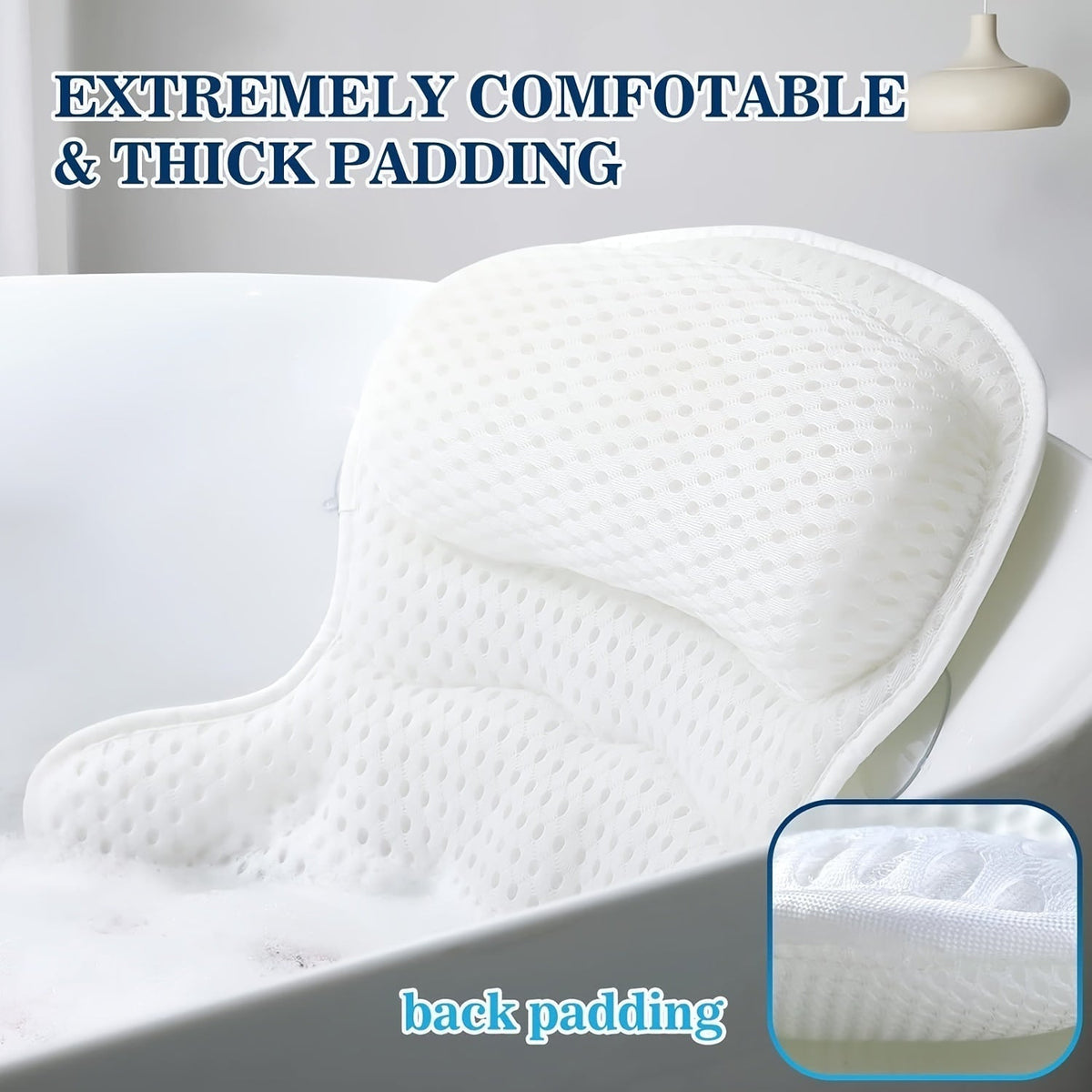 4D Deluxe Bath Pillow – Neck & Back Support for Relaxation