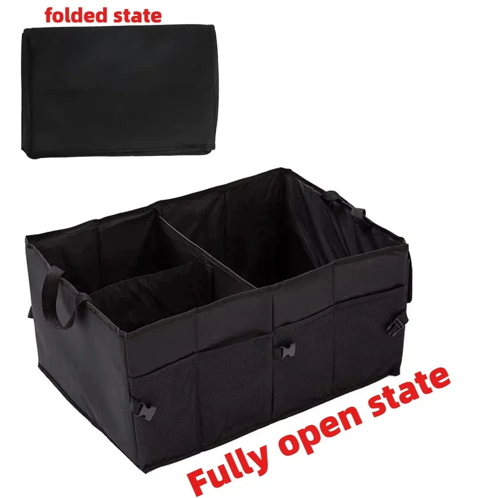 56L Foldable Car Boot Organiser with 3 Compartments - Waterproof 600D Oxford