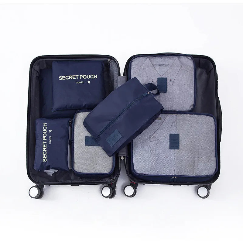 6-Piece Packing Cube Set - Waterproof & Extra Volume Luggage Organizer for Men