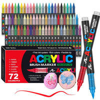 72-Color Acrylic Paint Markers for Creative Painting on Various Surfaces