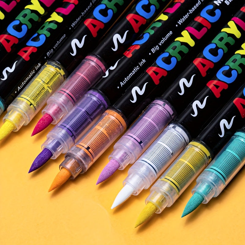 72-Color Acrylic Paint Markers for Creative Painting on Various Surfaces