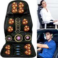 8-Mode Massage Seat Cushion with Heated Back and Neck Pillow for Car and Home