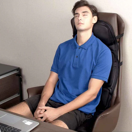 8-Mode Massage Seat Cushion with Heated Back and Neck Pillow for Car and Home