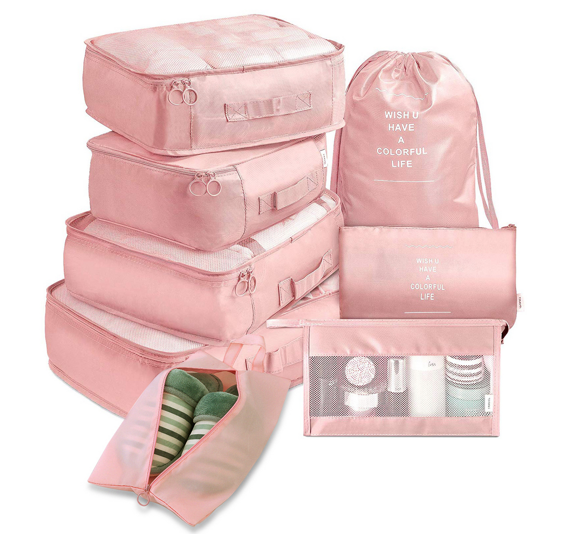 8-Piece Travel Packing Cubes and Luggage Organizer Set