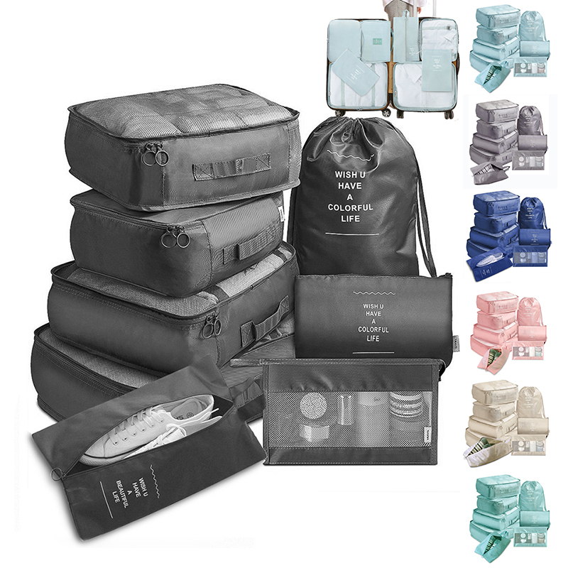 8-Piece Travel Packing Cubes and Luggage Organizer Set