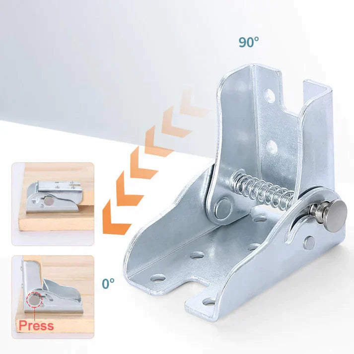 90-Degree Self-Locking Folding Hinge - Sturdy and Rustproof