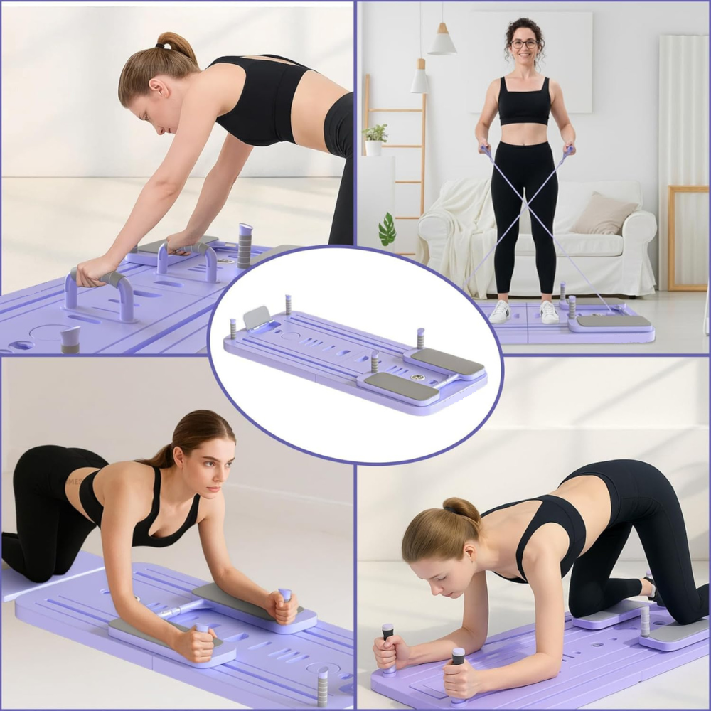 Ab Roller with Resistance Band Pair