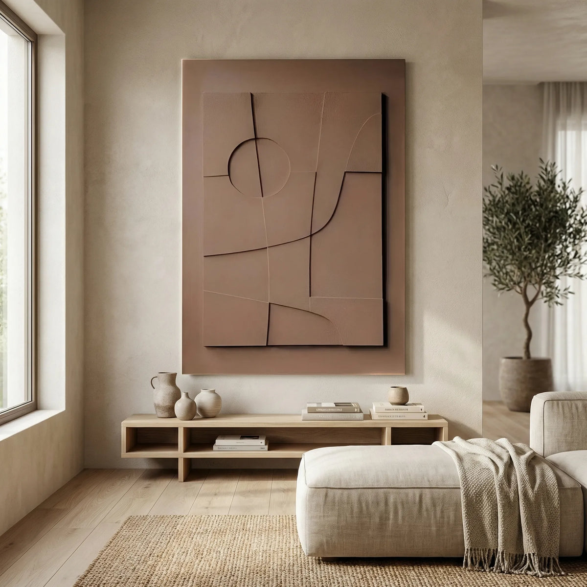 Abstract Wall Decor with 3D Line Effect - Spatialbloom
