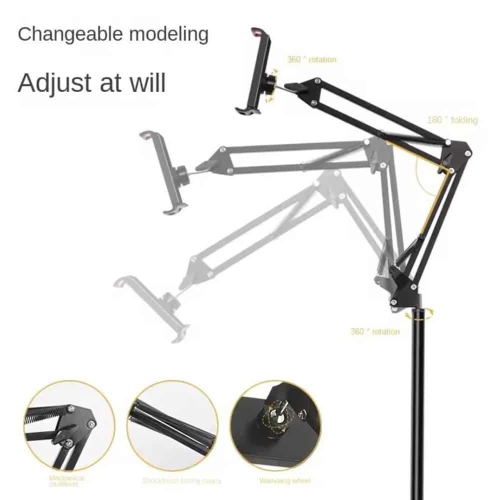 Adjustable and Stable Floor Stand for Tablets and Smartphones