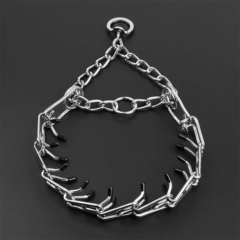 Adjustable Dog Training Collar with Rubber-Tipped Prongs