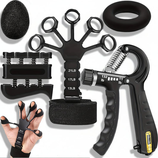 Adjustable Hand Gripper and Forearm Strength Trainer Workout Set