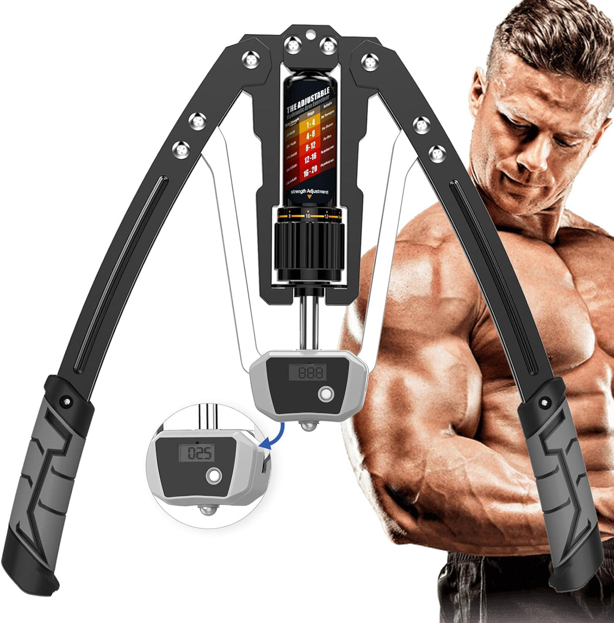 Adjustable Hydraulic Arm Exerciser – 10 to 200 kg Upper Body Strength Trainer