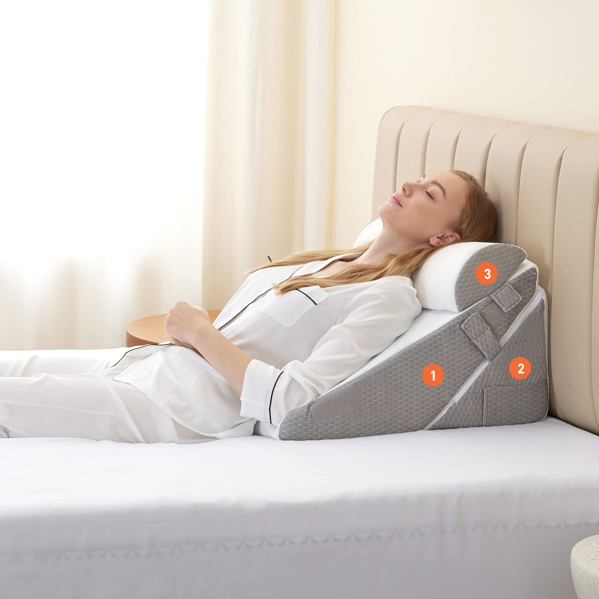Adjustable Orthopedic Wedge Pillow - 7-in-1 Memory Foam Support System