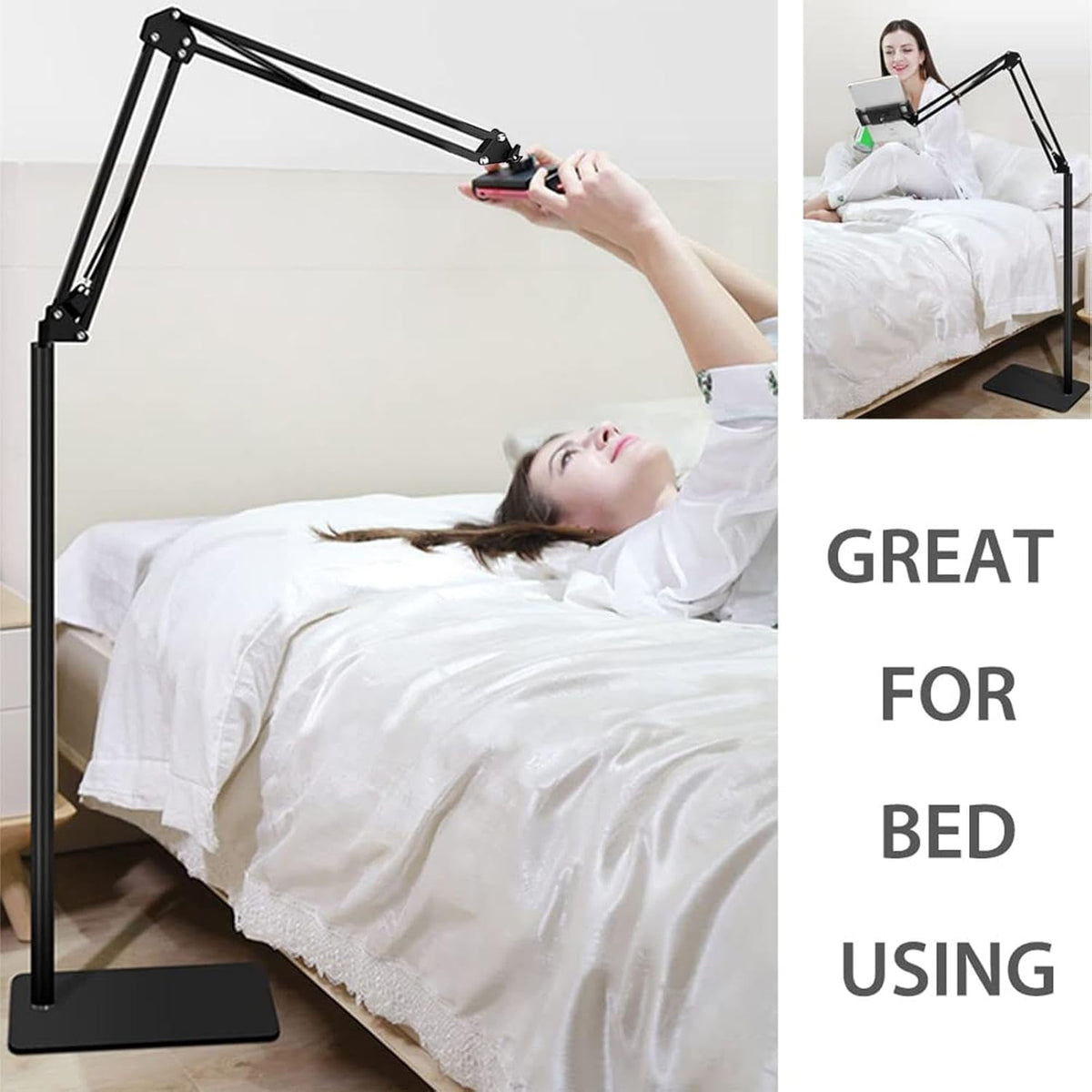 Adjustable Phone & Tablet Floor Stand for Hands-Free Viewing
