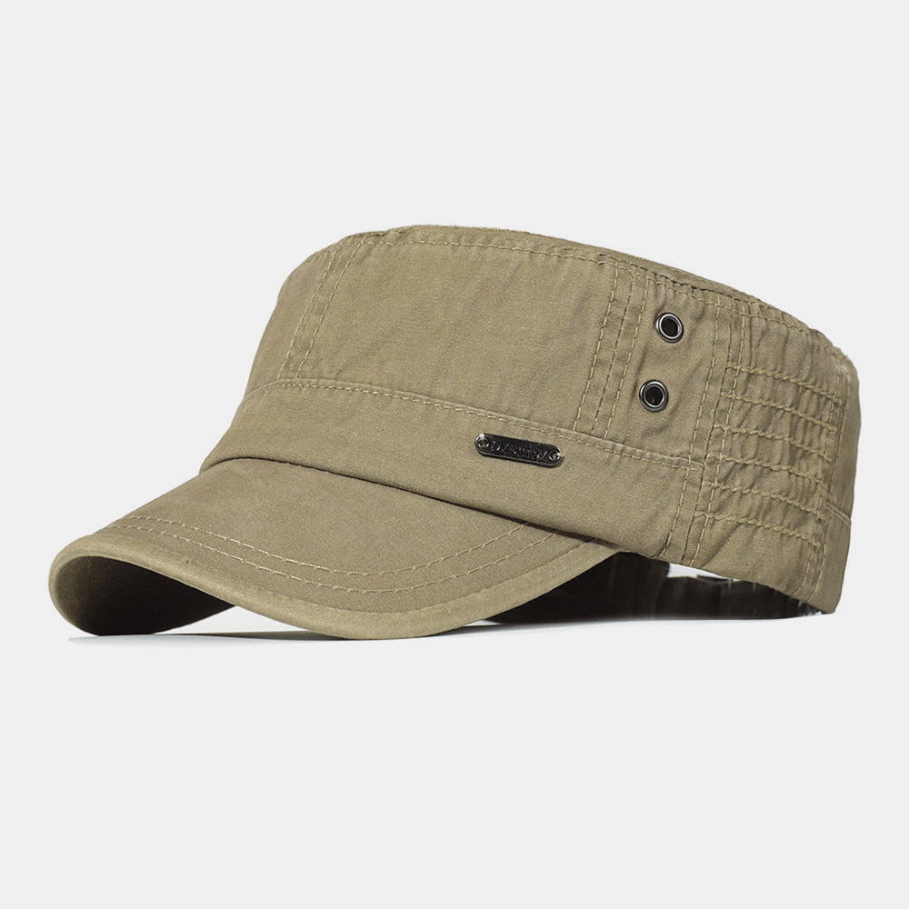 Adjustable Washed Military Flat Cap for Men – Classic Army Style Hat