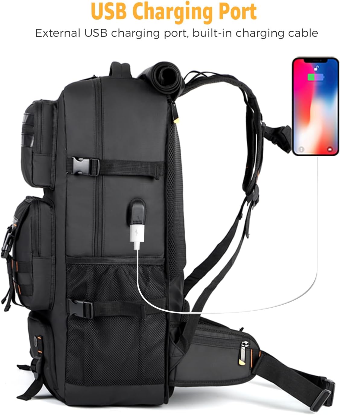 Airline-Approved Travel Backpack with Shoe Compartment and Fold-Away Carry Straps