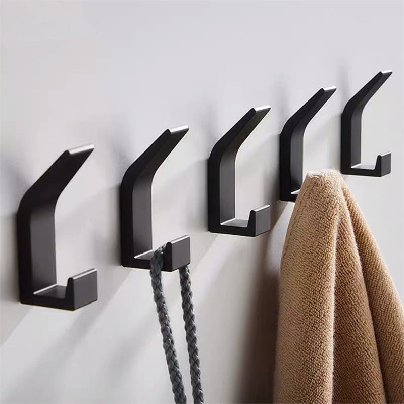 Aluminum Wall Hooks in Black/White - Modern Decorative Coat Hooks