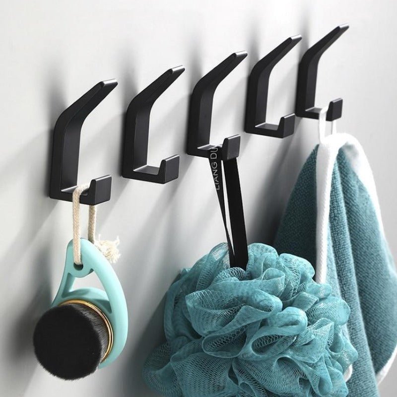 Aluminum Wall Hooks in Black/White - Modern Decorative Coat Hooks