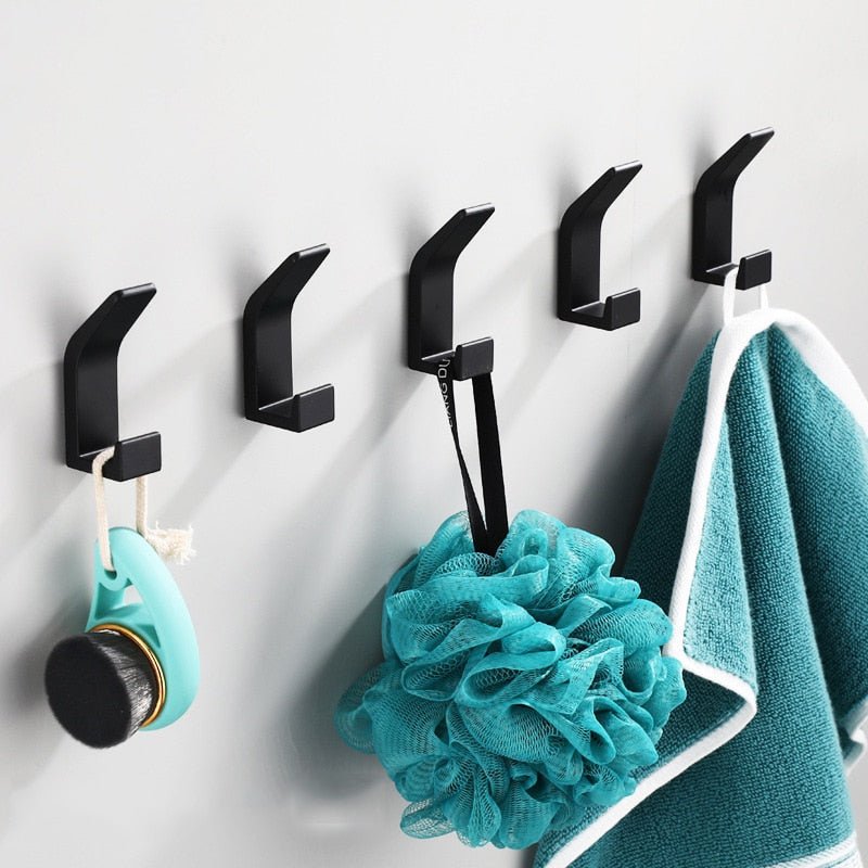 Aluminum Wall Hooks in Black/White - Modern Decorative Coat Hooks