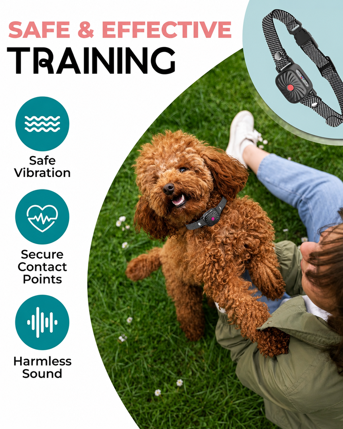 Anti-Bark Collar for Small Dogs with Sound and Vibration