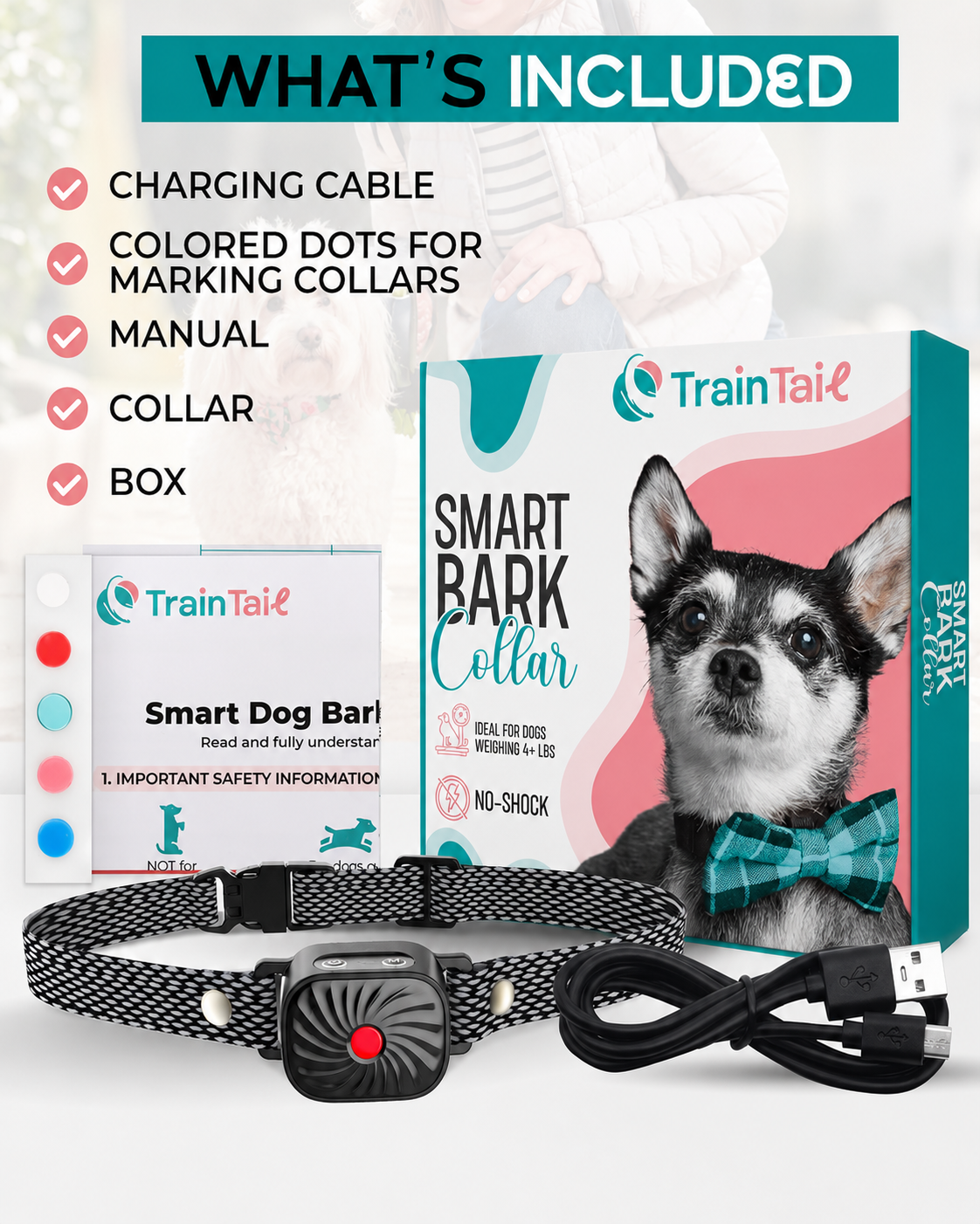 Anti-Bark Collar for Small Dogs with Sound and Vibration