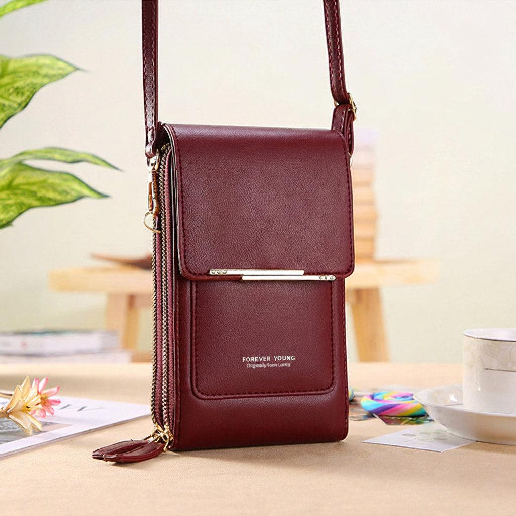 Anti-Theft Crossbody Bag with Touchscreen Phone Pocket