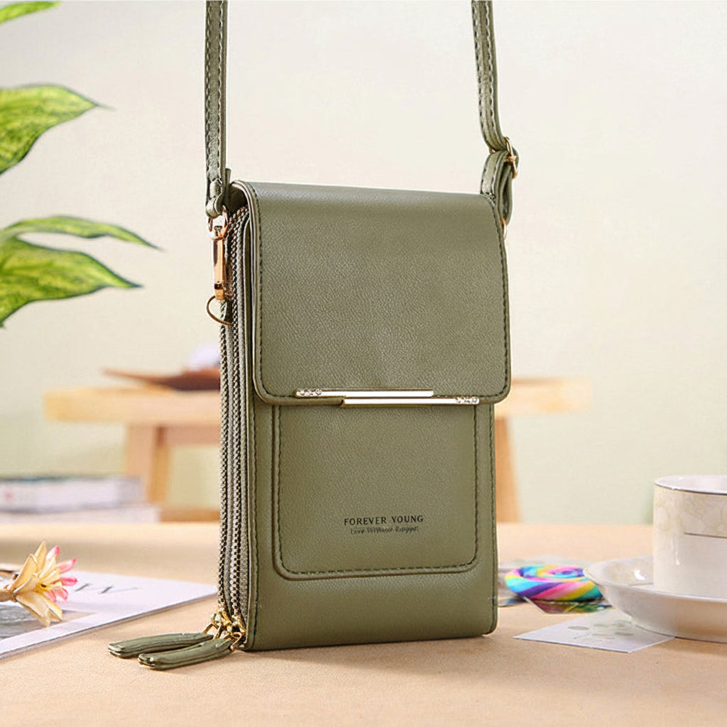 Anti-Theft Crossbody Bag with Touchscreen Phone Pocket