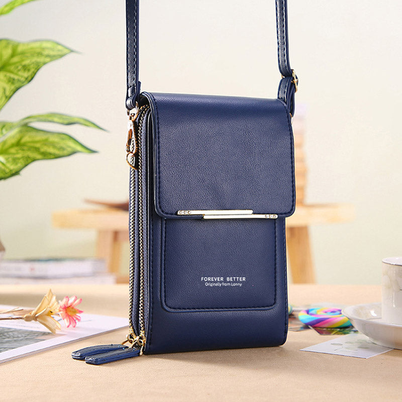 Anti-Theft Crossbody Bag with Touchscreen Phone Pocket