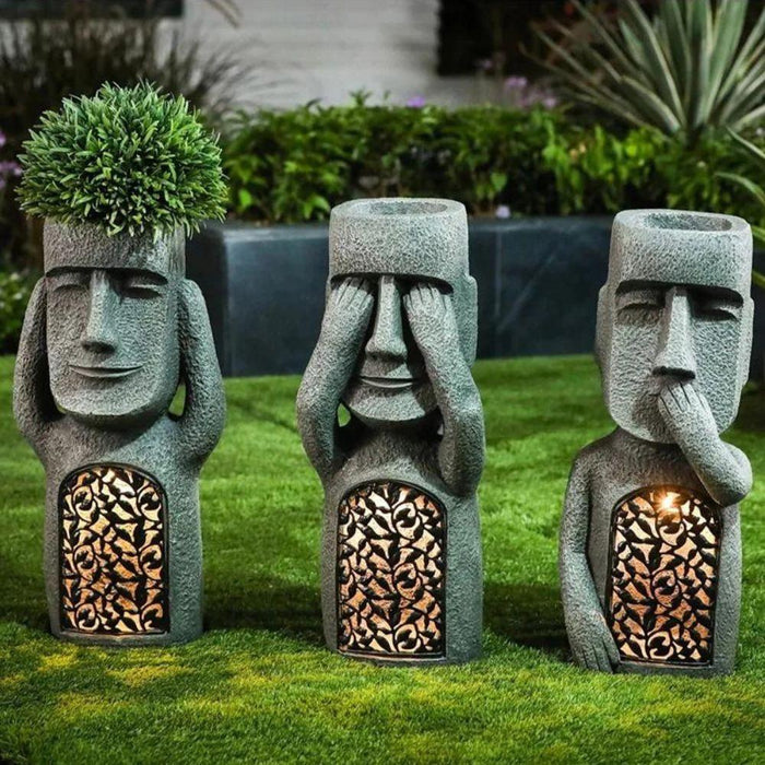 Artistic Sculpture Planter - Solar LED Plant Light