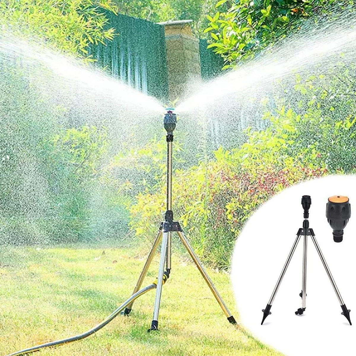 Automatic Garden Sprinkler with Adjustable Tripod for Efficient Watering