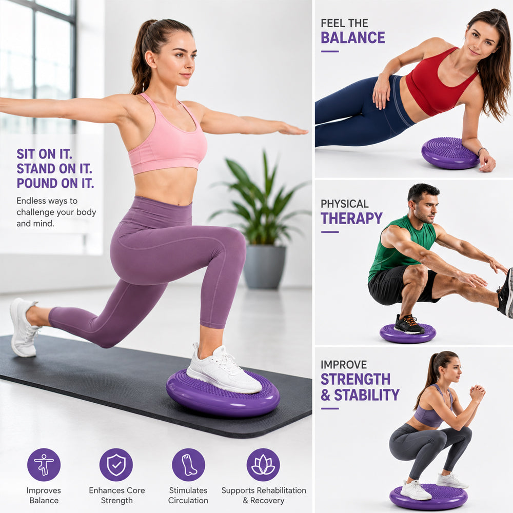 Balance Cushion with Pump – Strengthen Balance, Core, and Posture