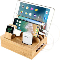 Bamboo Charging Station – 5-Port USB Organiser