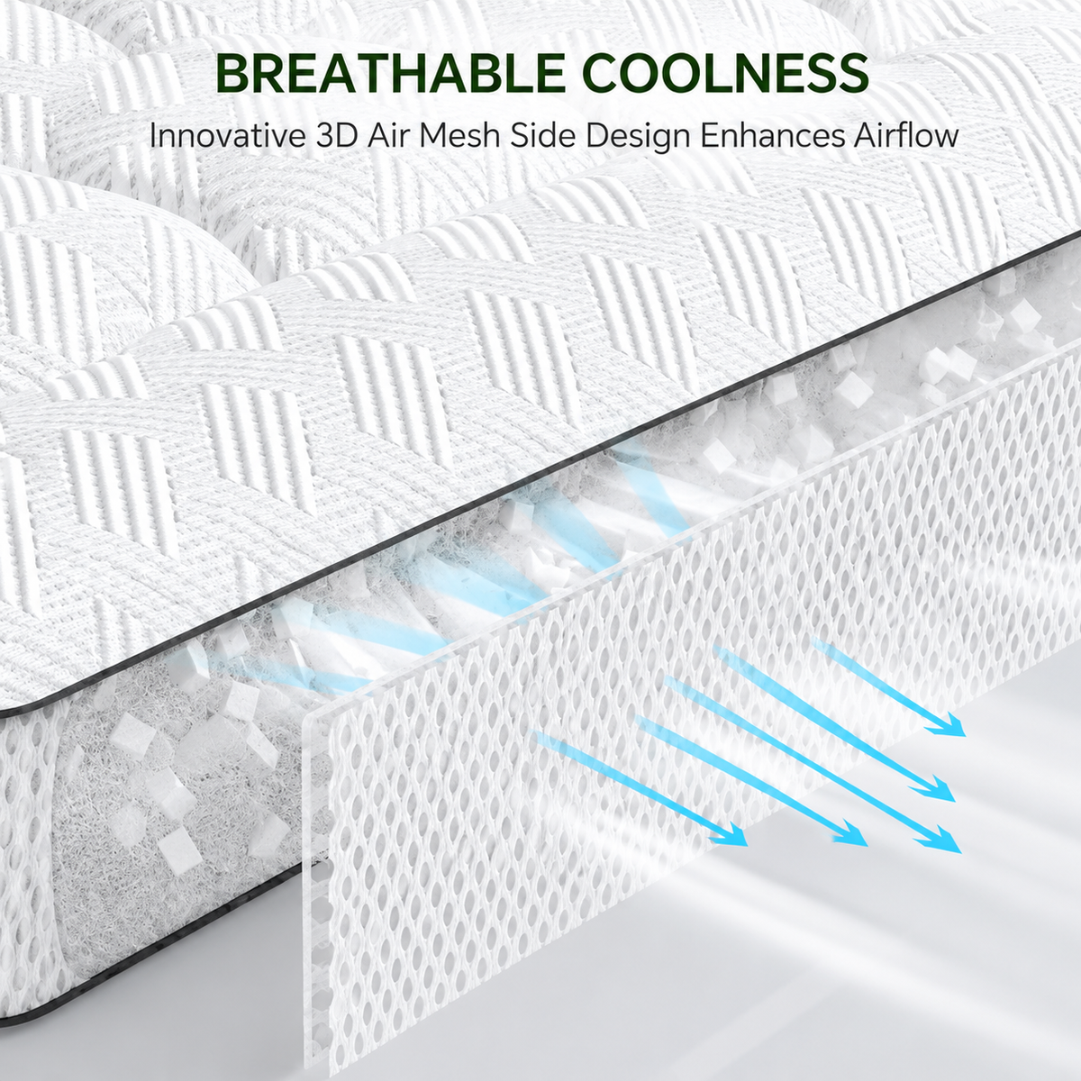Bamboo Pillow Top Mattress Topper with Deep Pocket Elastic Skirt