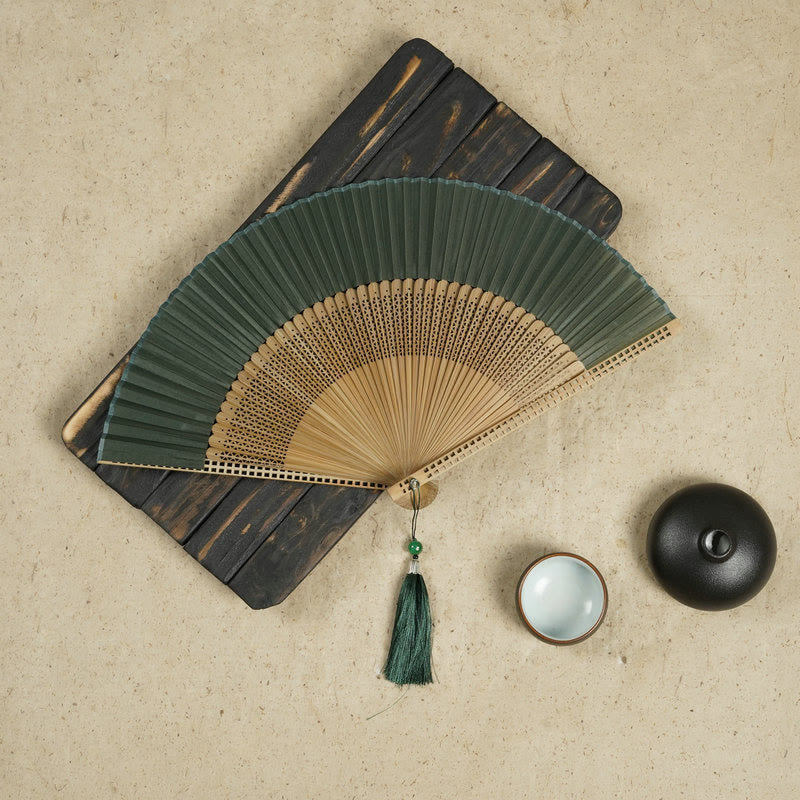 Bamboo Satin Hand Fan