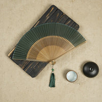 Bamboo Satin Hand Fan