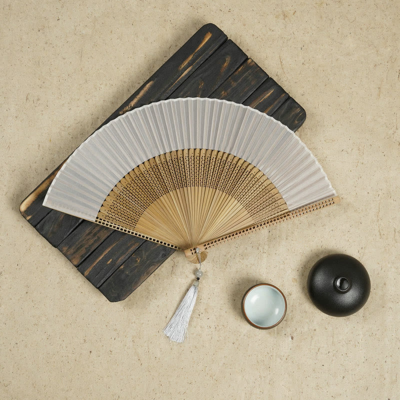 Bamboo Satin Hand Fan