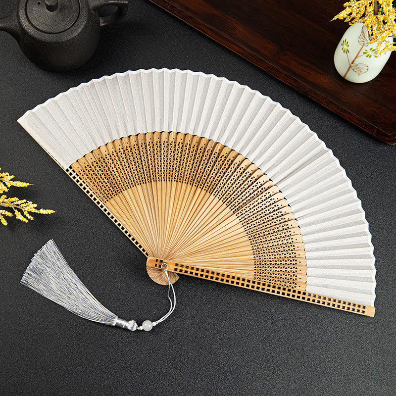Bamboo Satin Hand Fan