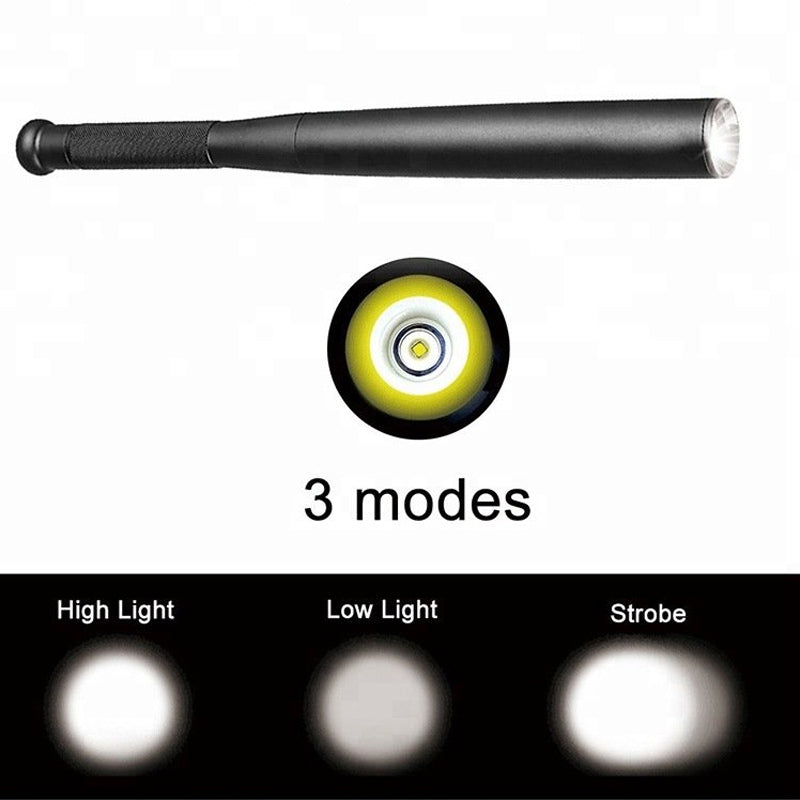 Baseball Bat LED Flashlight with 3 Lighting Modes in Durable Aluminum Alloy