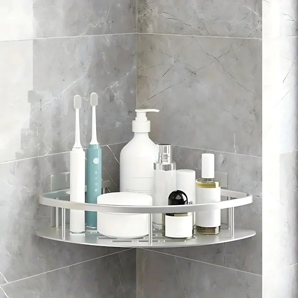 Bathroom Organizer - Stainless Steel Wall-Mounted Shelf with 1 or 2 Tiers