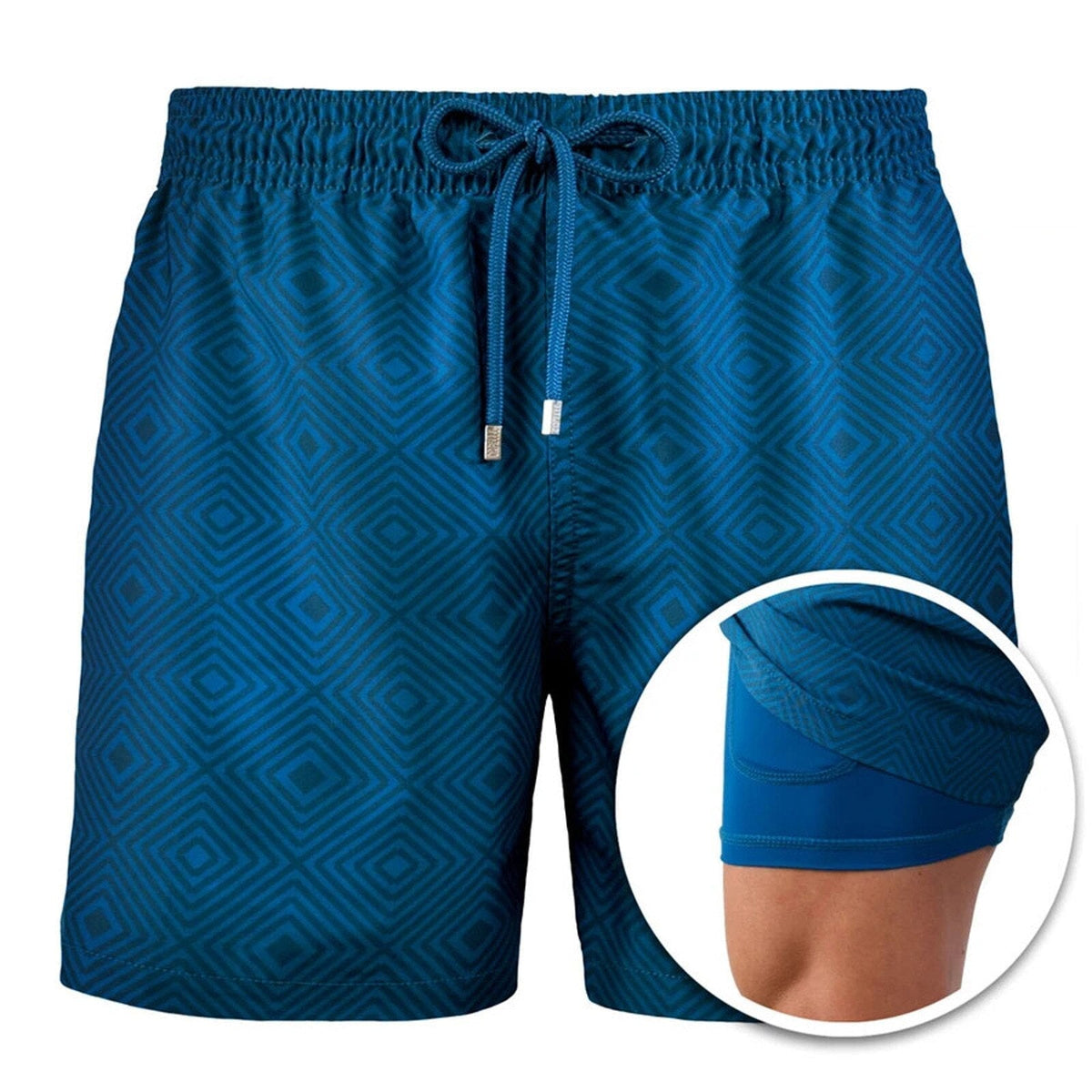 Beach Shorts with Built-In Compression Liner