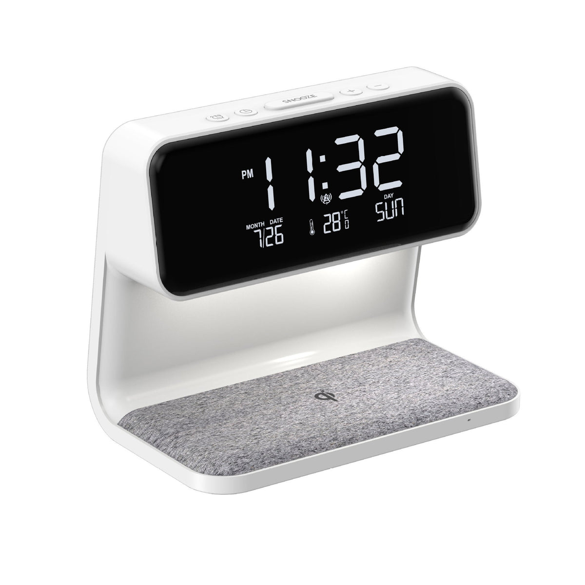 Bedside Lamp Alarm Clock with Wireless Charger
