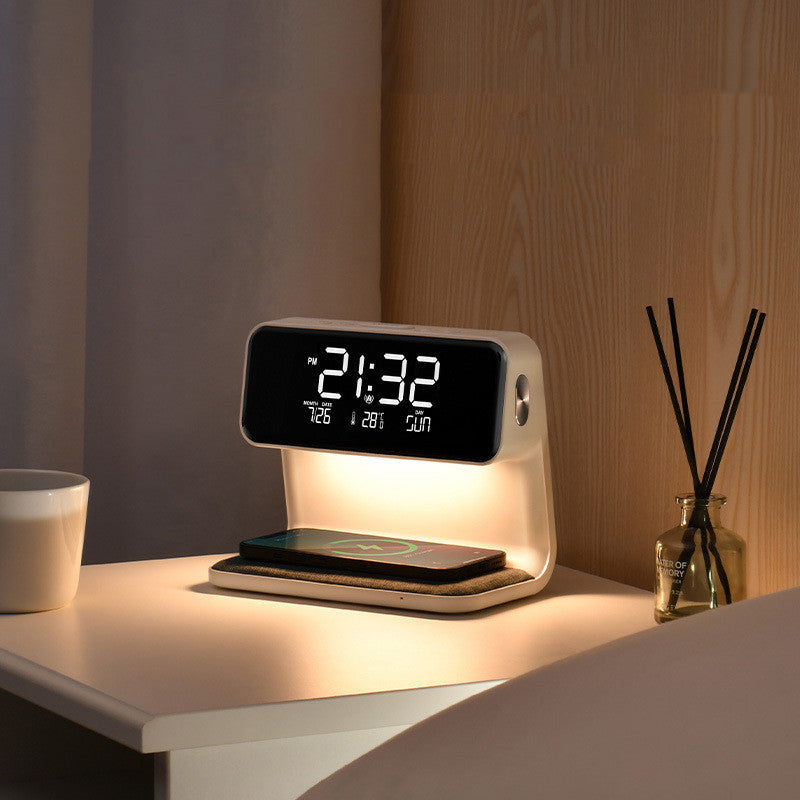 Bedside Lamp Alarm Clock with Wireless Charger