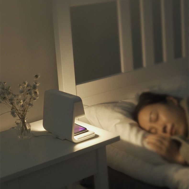 Bedside Lamp Alarm Clock with Wireless Charger