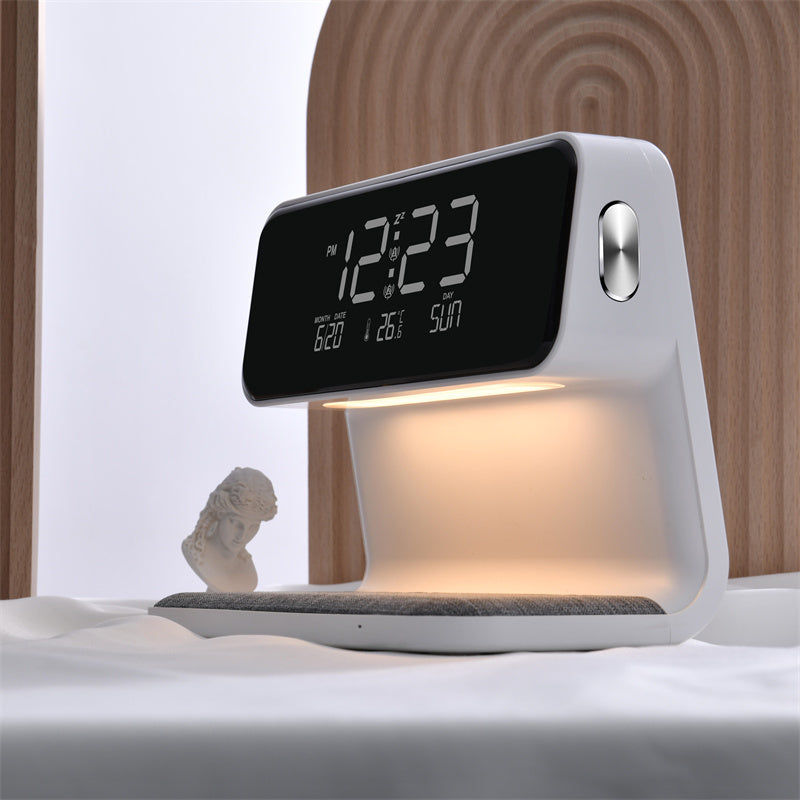 Bedside Lamp Alarm Clock with Wireless Charger