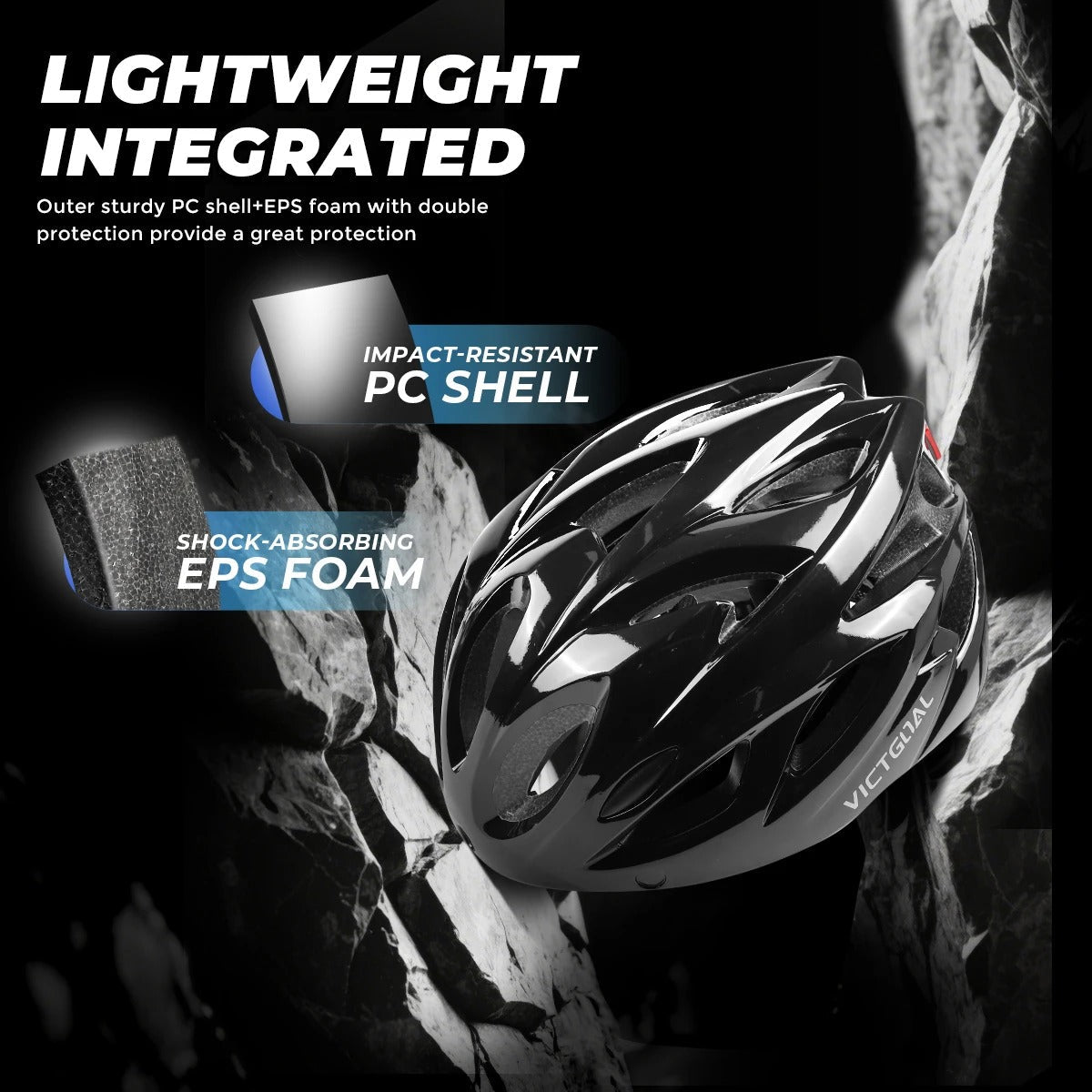 Bike Helmet with LED Taillight and Magnetic UV400 Goggles for Cycling, MTB, and Electric Scooter for Men & Women