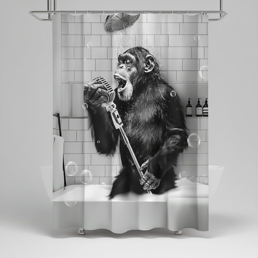Black and White Printed Shower Curtain – ShowerChimp